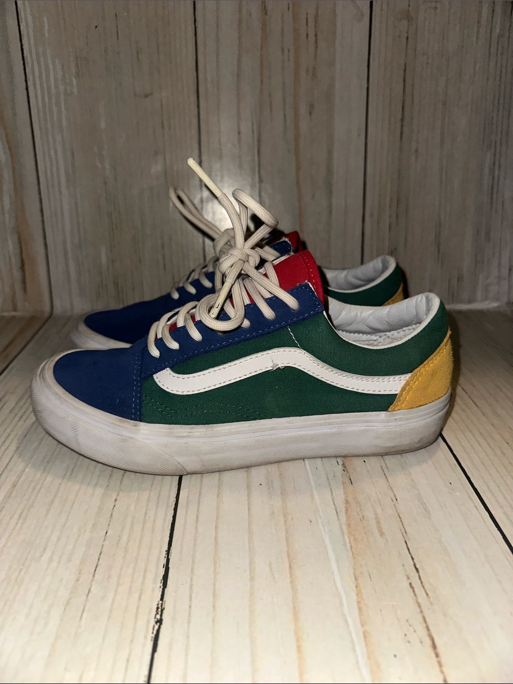 Vans Kids Multi-Color Old Skool Sneakers - Blue/Green/Yellow/Red